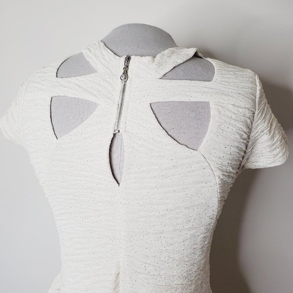 UO KIMCHI BLUE Shimmer Cream A-Line Dress - Picture 5 of 11